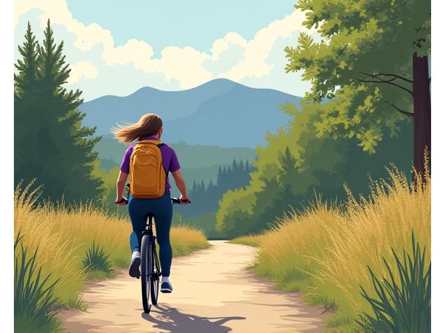 Person mindfully walking through a scenic Boulder path, not on phone