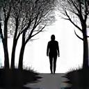 Person walking through a peaceful woodland path